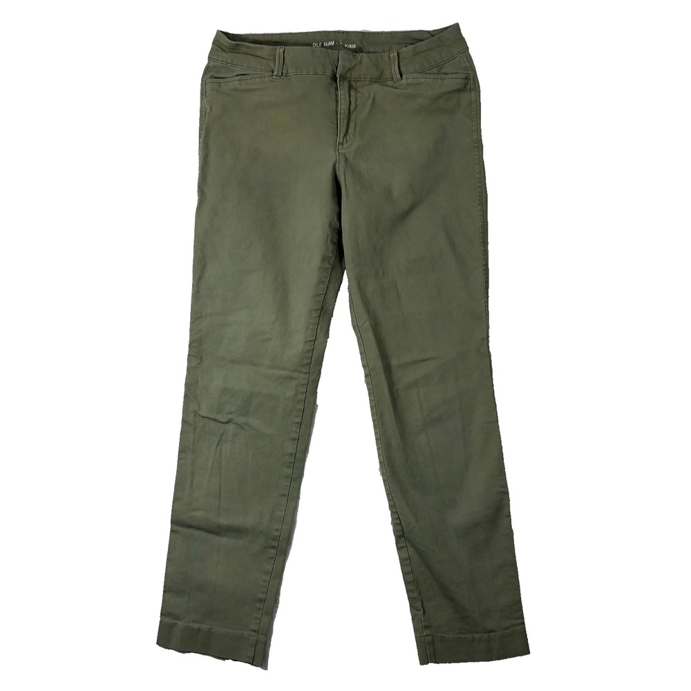 Old Navy Pixie Pants Women's 4 Sage Green Chino Skinny Low Rise Front‎ Pockets